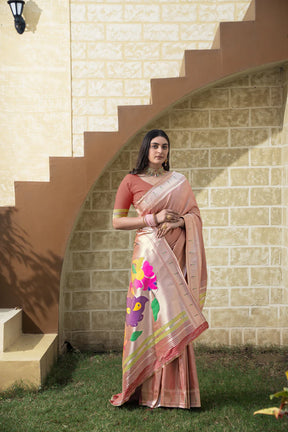 Maroon Silk Paired With Intricate Paithani Motifs Saree