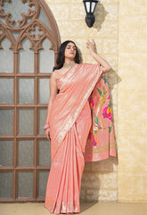 Peach Paithani Silk Elegance