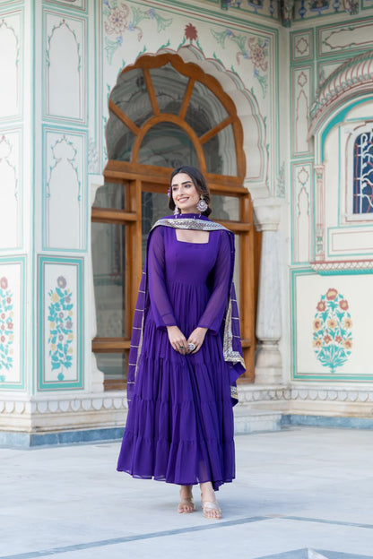 Faux Georgette Gown