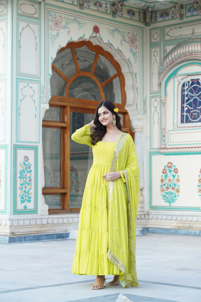 Faux Georgette Gown