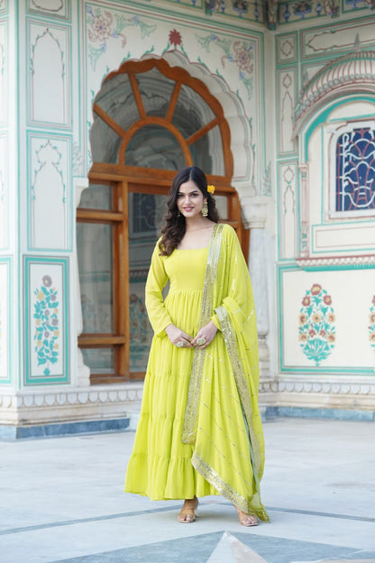 Faux Georgette Gown