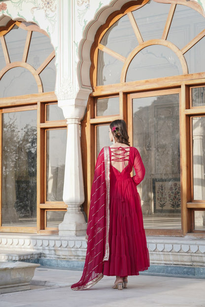 Faux Georgette Gown