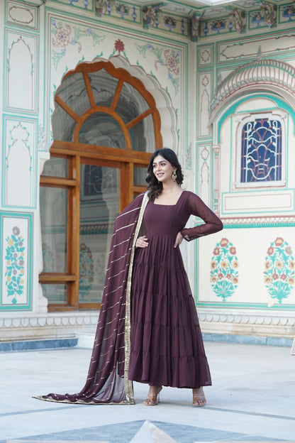 Faux Georgette Gown