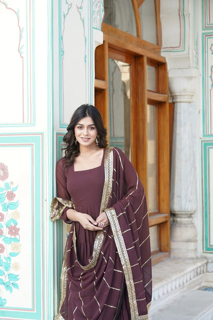 Faux Georgette Gown