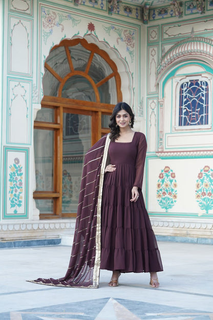 Faux Georgette Gown