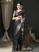 Magnificent Blue Color Georgette Designer Saree