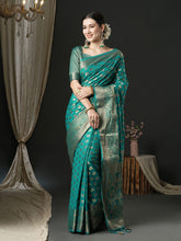 Dazzling Blue Color Georgette Designer Saree