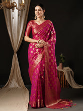 Desirable Pink Color Georgette Party Wear Saree