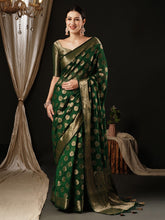 Glorious Green Color Georgette Party Wear Saree