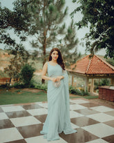 Festival Wear New Sky blue Georgette Saree