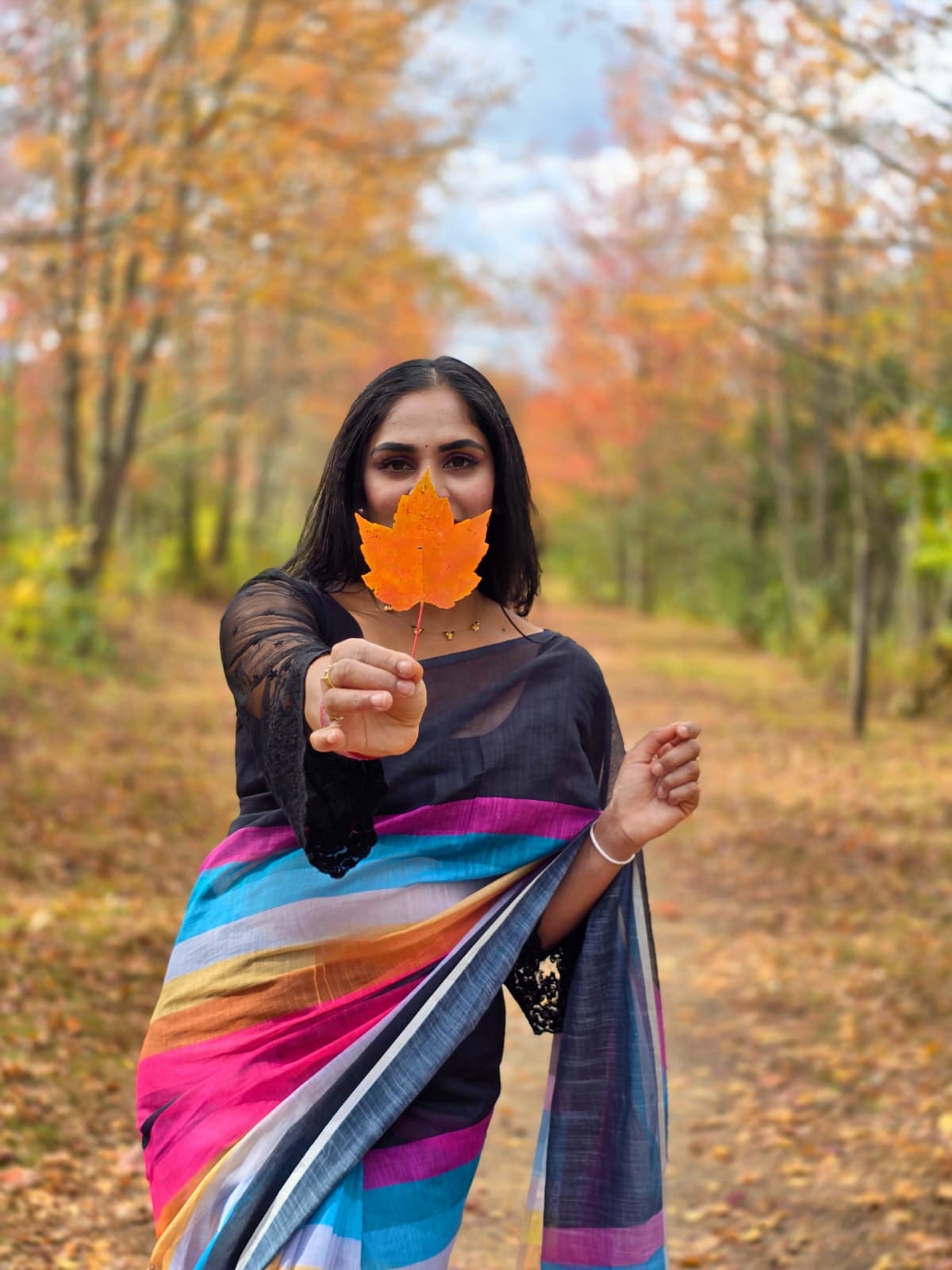 Multi Color Linen Digital Print Party Wear Saree