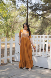 Party wear Gown Yellow Color