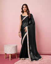 Black Jimmy Choo Sequins Work Saree