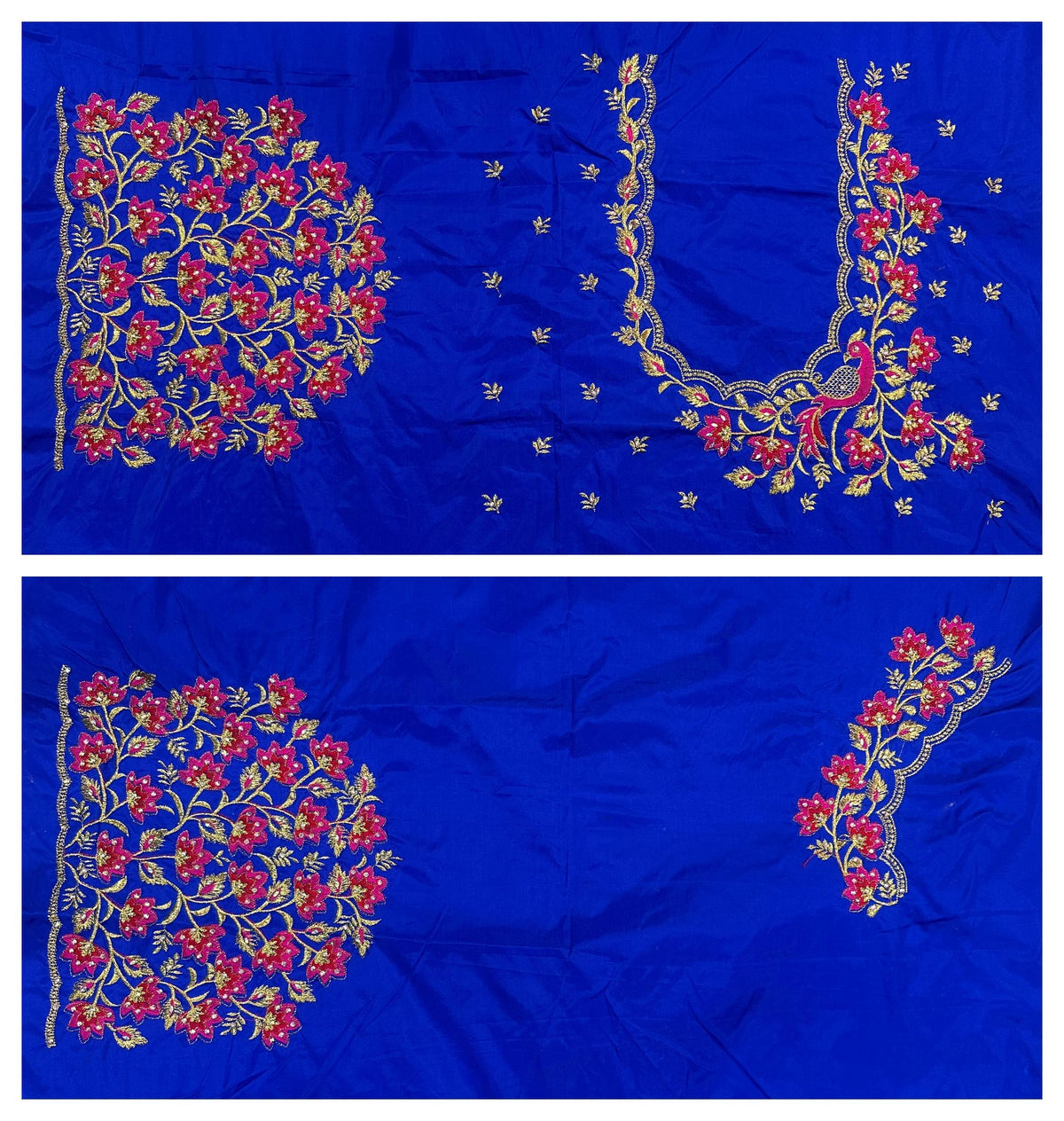 VS 100 Blue color Cotton Silk Embroidery Work Blouse