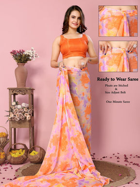 Amazing Ready to Wear One minute Saree (Orange)