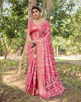 Peach Pure Silk Digital Printed Saree