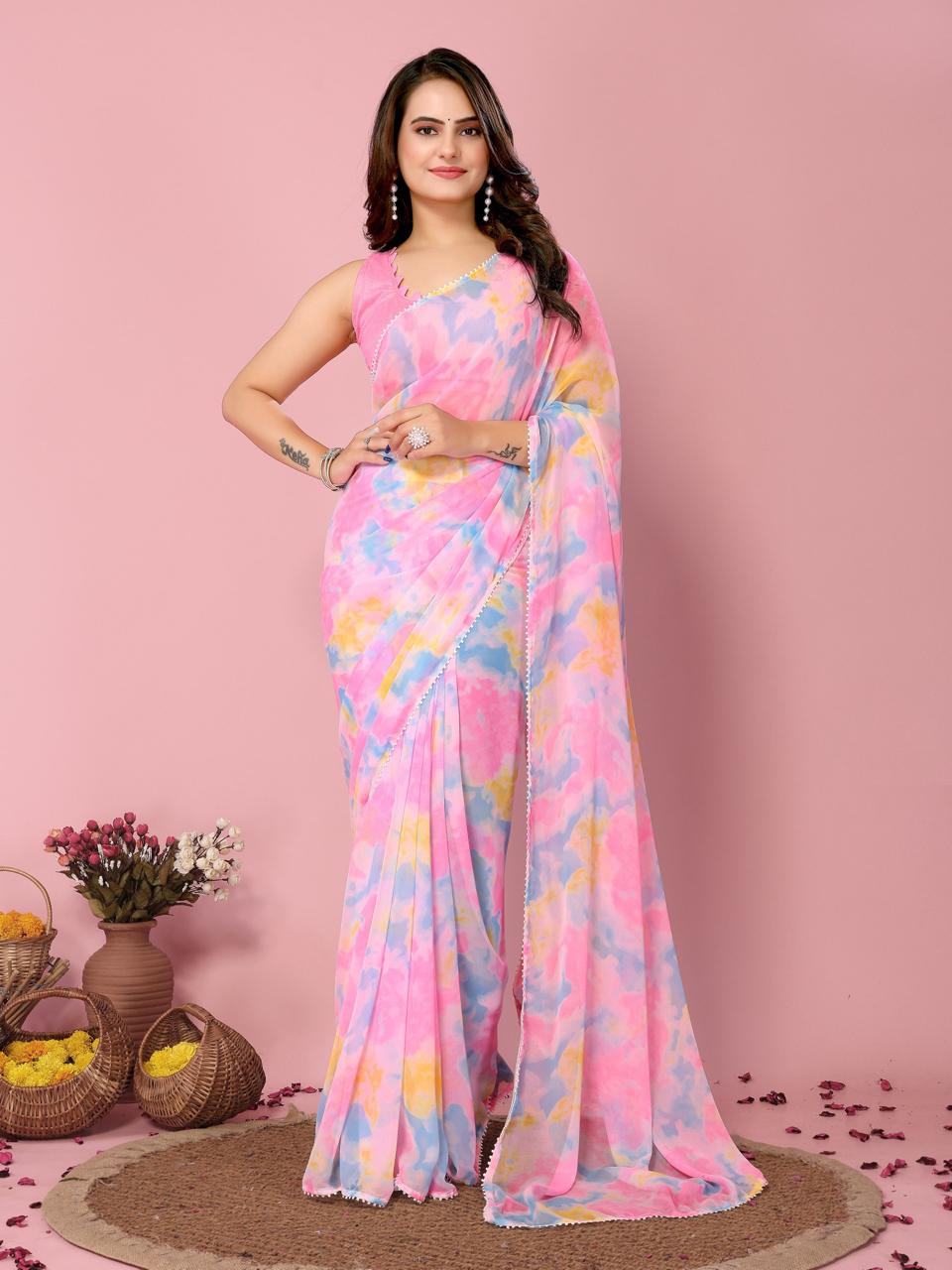 Amazing Ready to Wear One minute Saree (Pink)