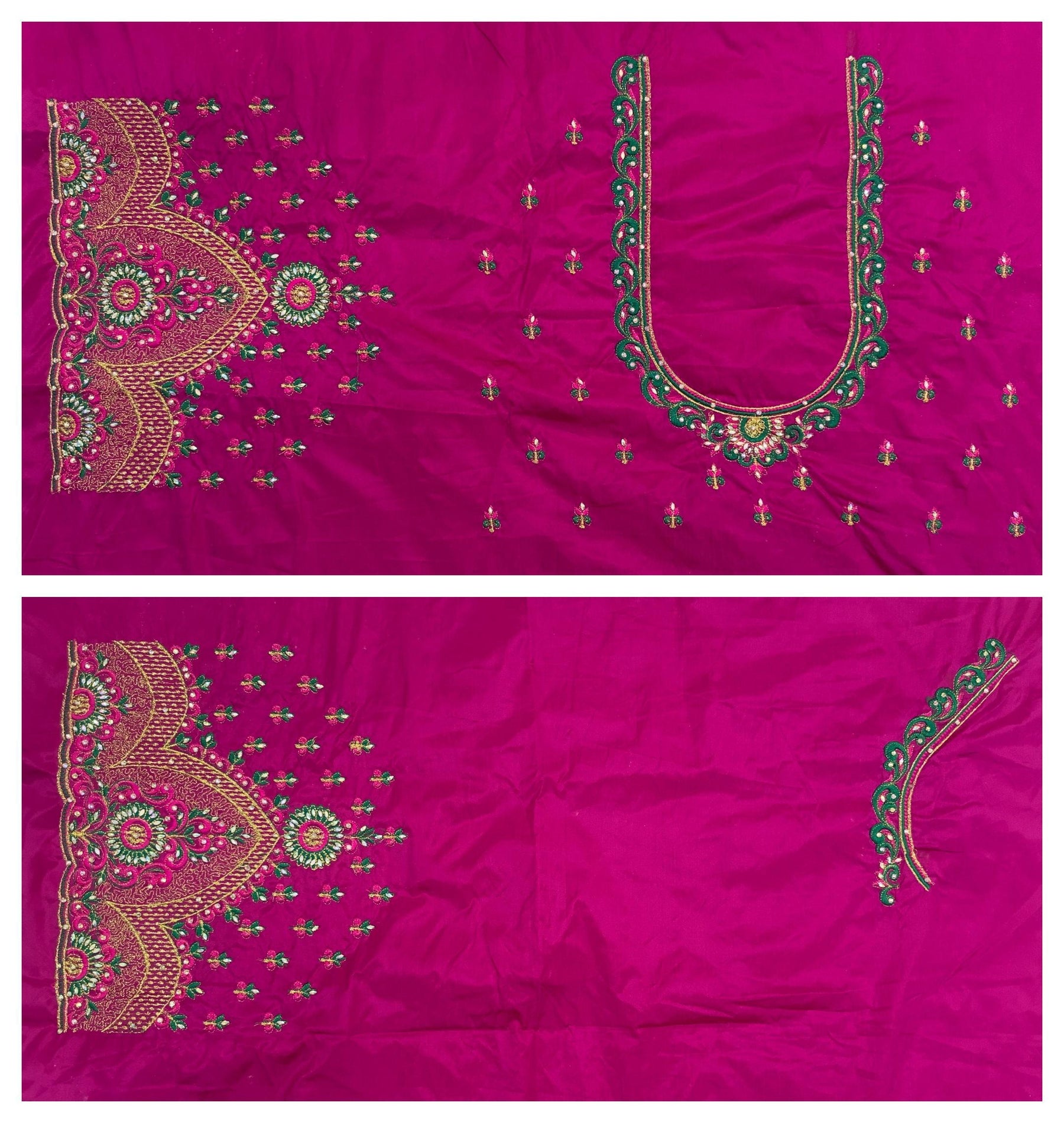 VS 101 Pink Color Cotton Silk Embroidery Work Akupattu Blouse