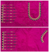 VS 102 Pink Color Cotton Silk Embroidery Work Akupattu Blouse