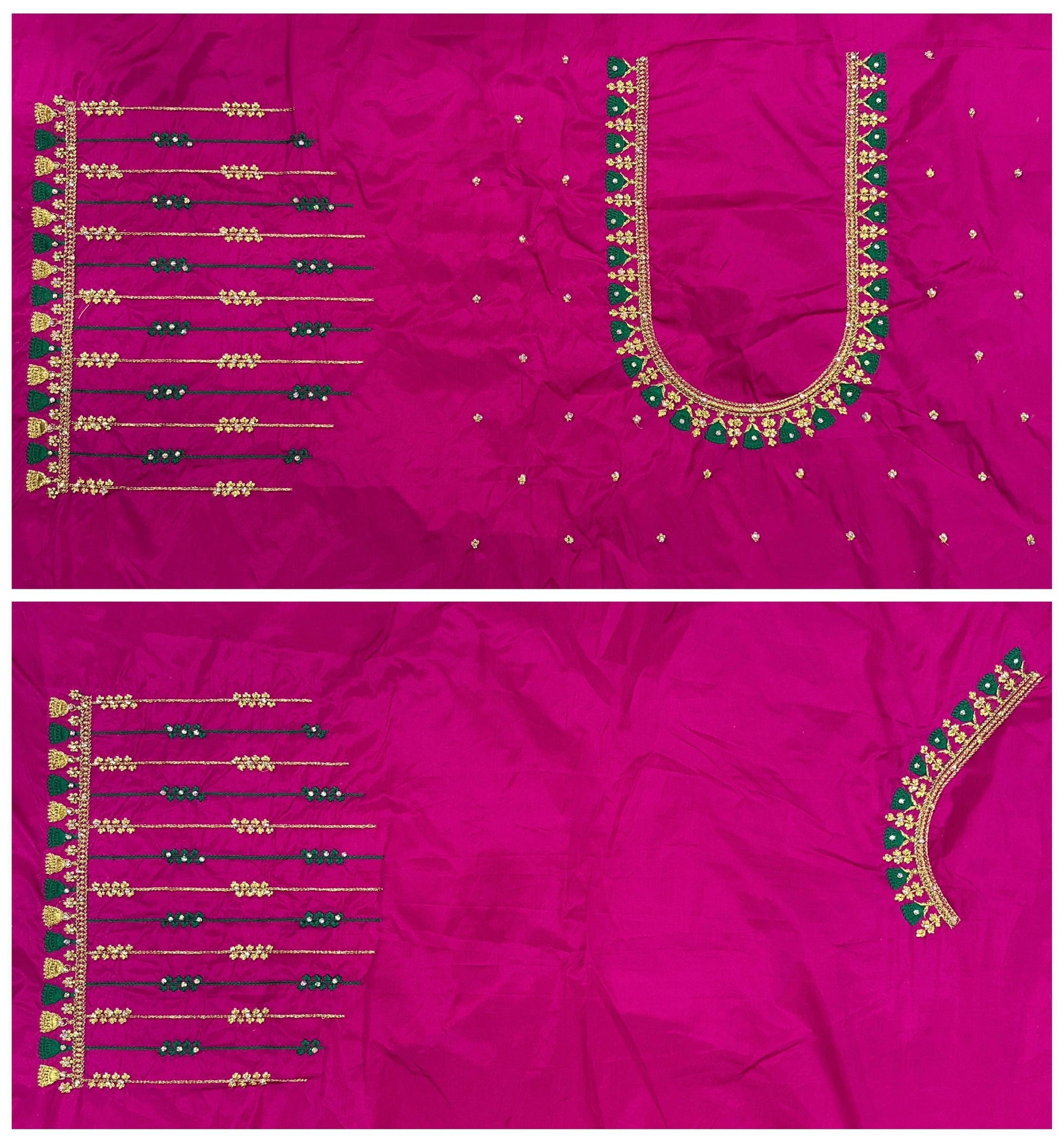 VS 102 Pink Color Cotton Silk Embroidery Work Akupattu Blouse