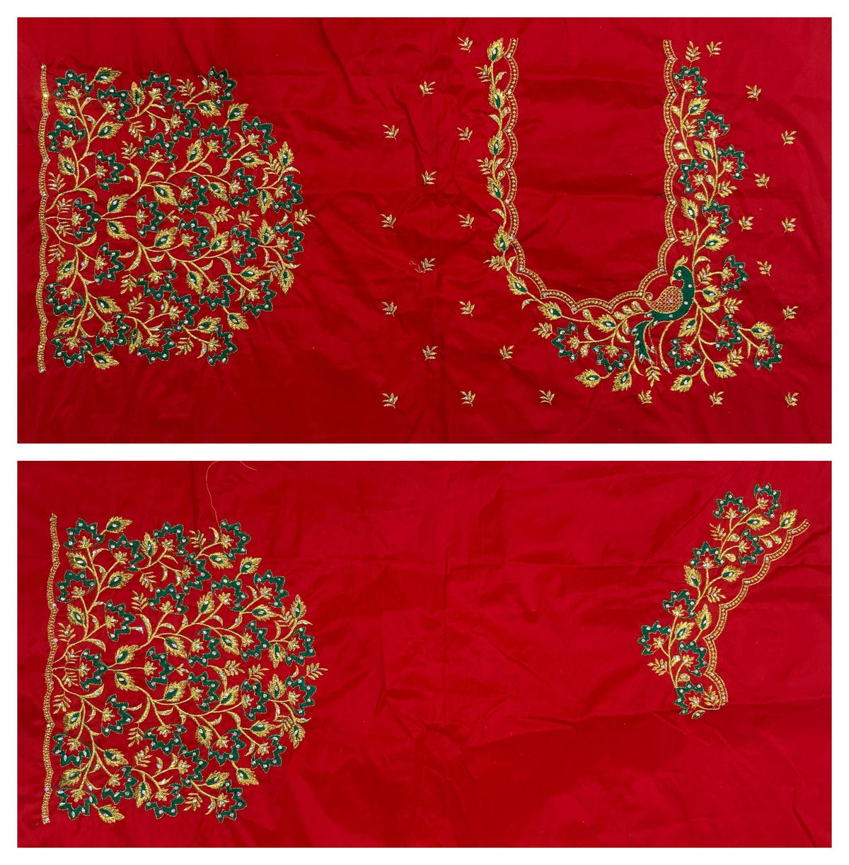 VS 100 red color Cotton Silk Embroidery Work Blouse