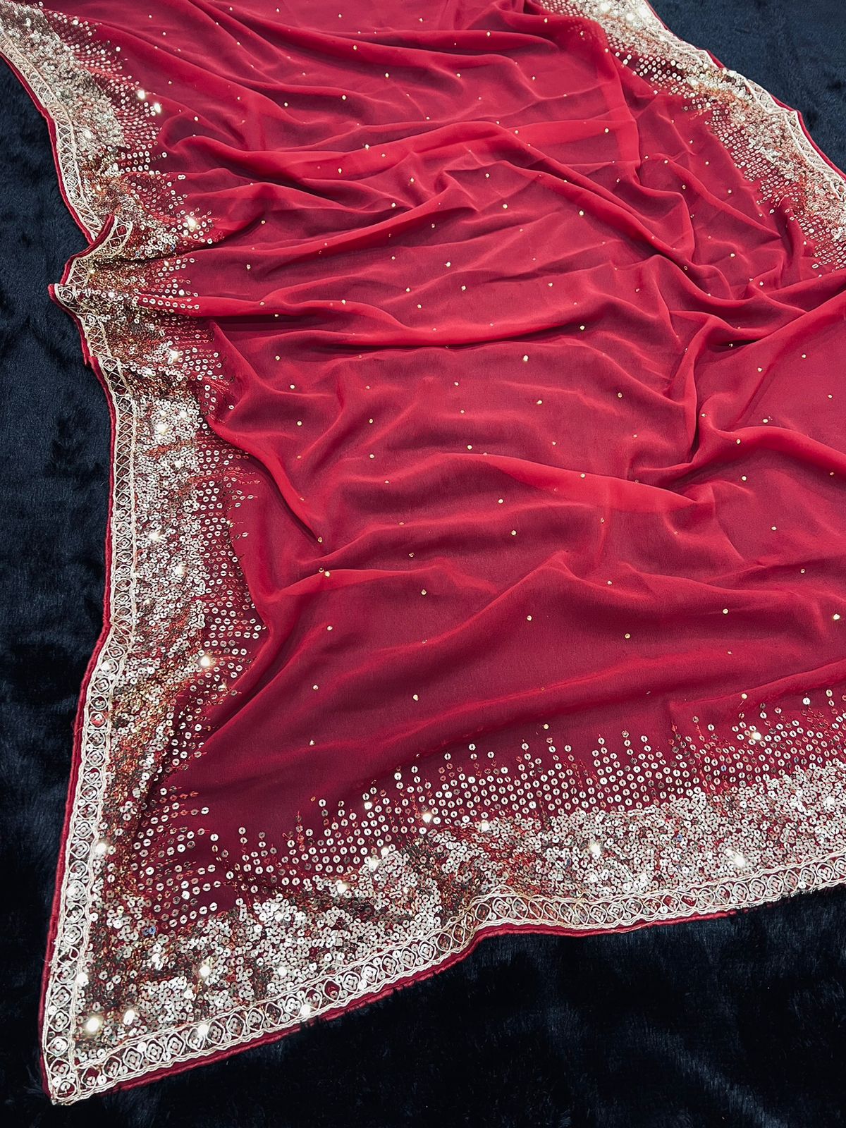 Red party wear Saree