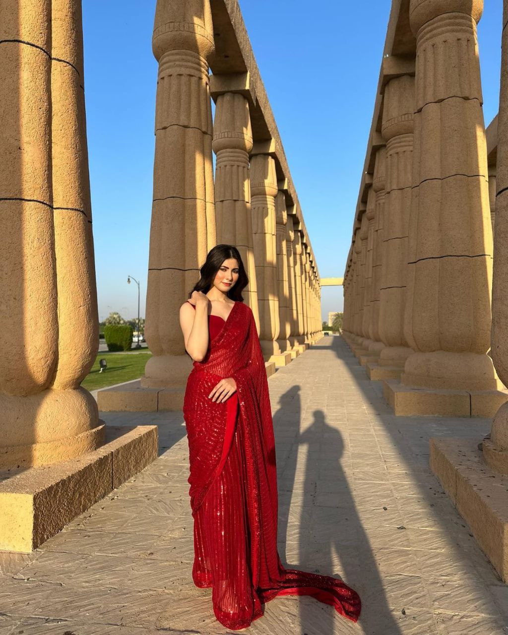 Radiant Red Soft Georgette Saree with Heavy Sequence Work