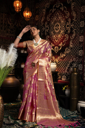 Purple Jimmy Choo Zari Woven Designer Saree