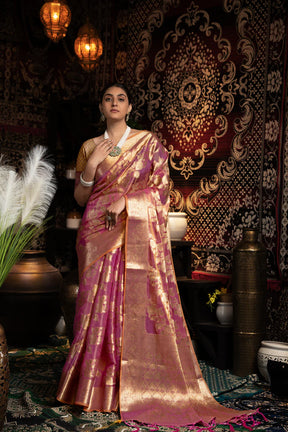 Purple Jimmy Choo Zari Woven Designer Saree