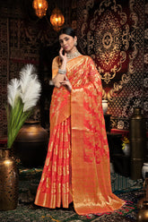 Red Zari Work Saree - Vastraan Premium Collection