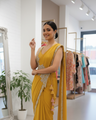 Yellow Color Heavy Rangoli Ready to wear Saree