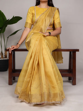 Trending Yellow Color Mannat Silk Occasional Saree